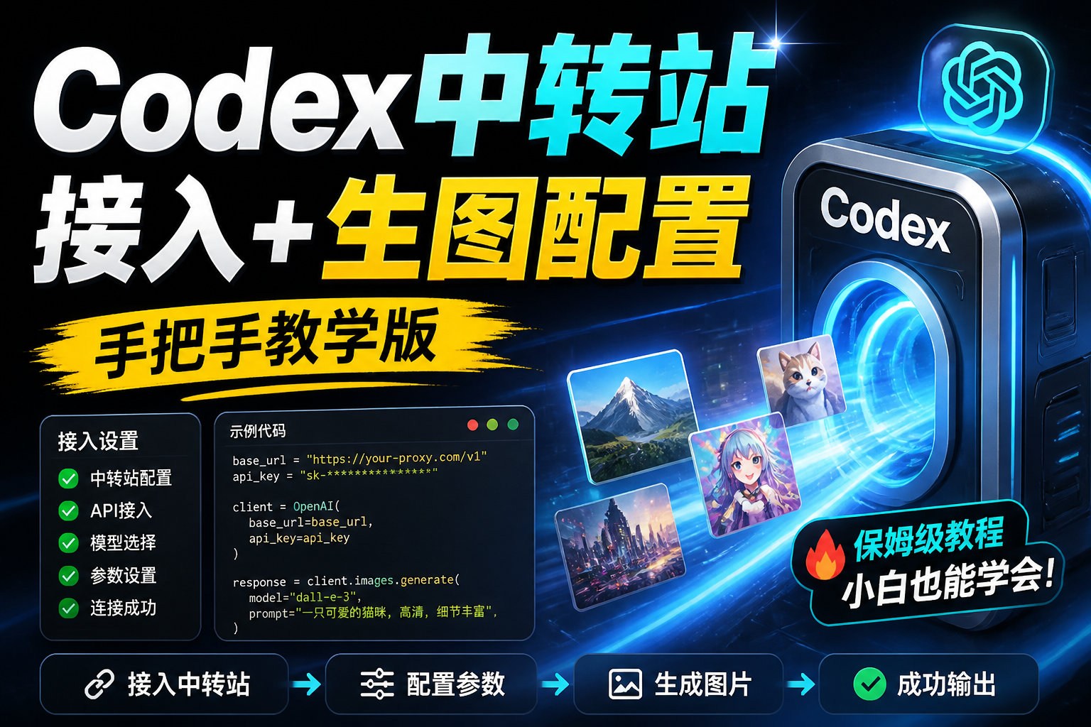 告别鉴权报错!Codex Desktop 第三方中转生图手把手教学(附 Win/macOS 一键修复脚本)