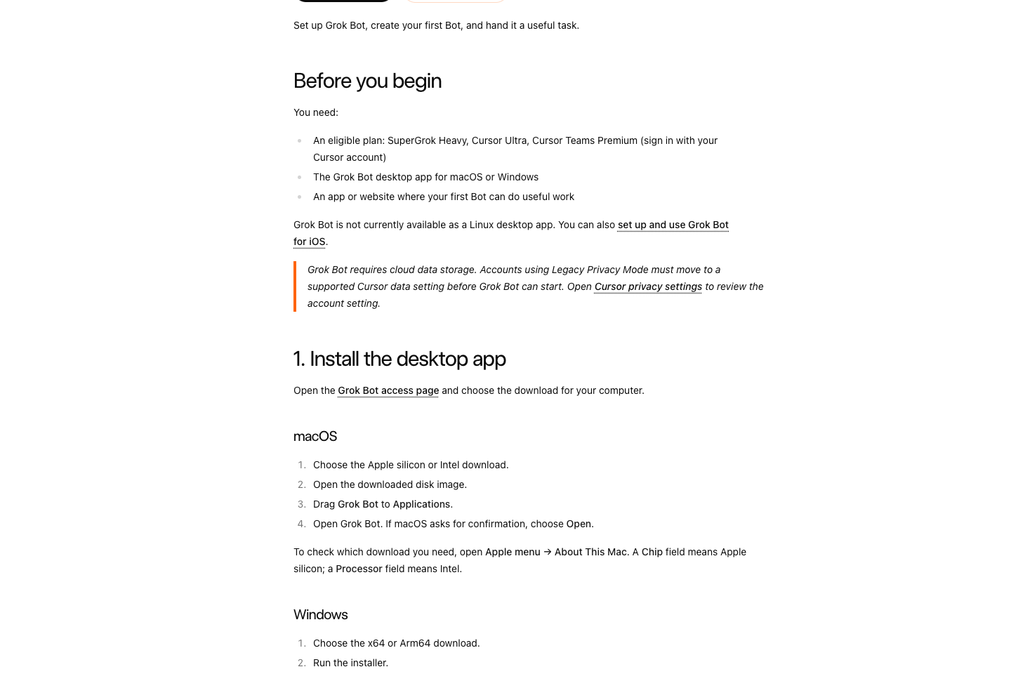 Grok Bot Mac 与 Windows 官方安装步骤